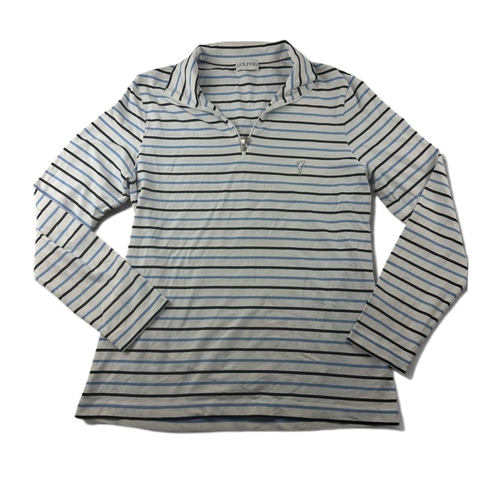 Golfino The Melissa Troyer Shirt Unisex L Multi Color 1/2 Zip Striped Athletic